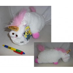 PELUCHE Grande 40cm UNICORNO Fluffy BIANCO e ROSA Minions Cattivissimo Me