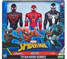 SPIDER MAN MILES MORALES and VENOM 3 Figures 30cm TITAN HERO F5809 Hasbro