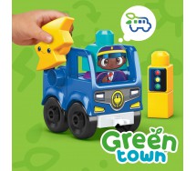 GREEN TOWN Playset Charge & Go Bus with 34 Pieces 2 Figures Building Set ORIGINAL MEGA BLOKS HDX90