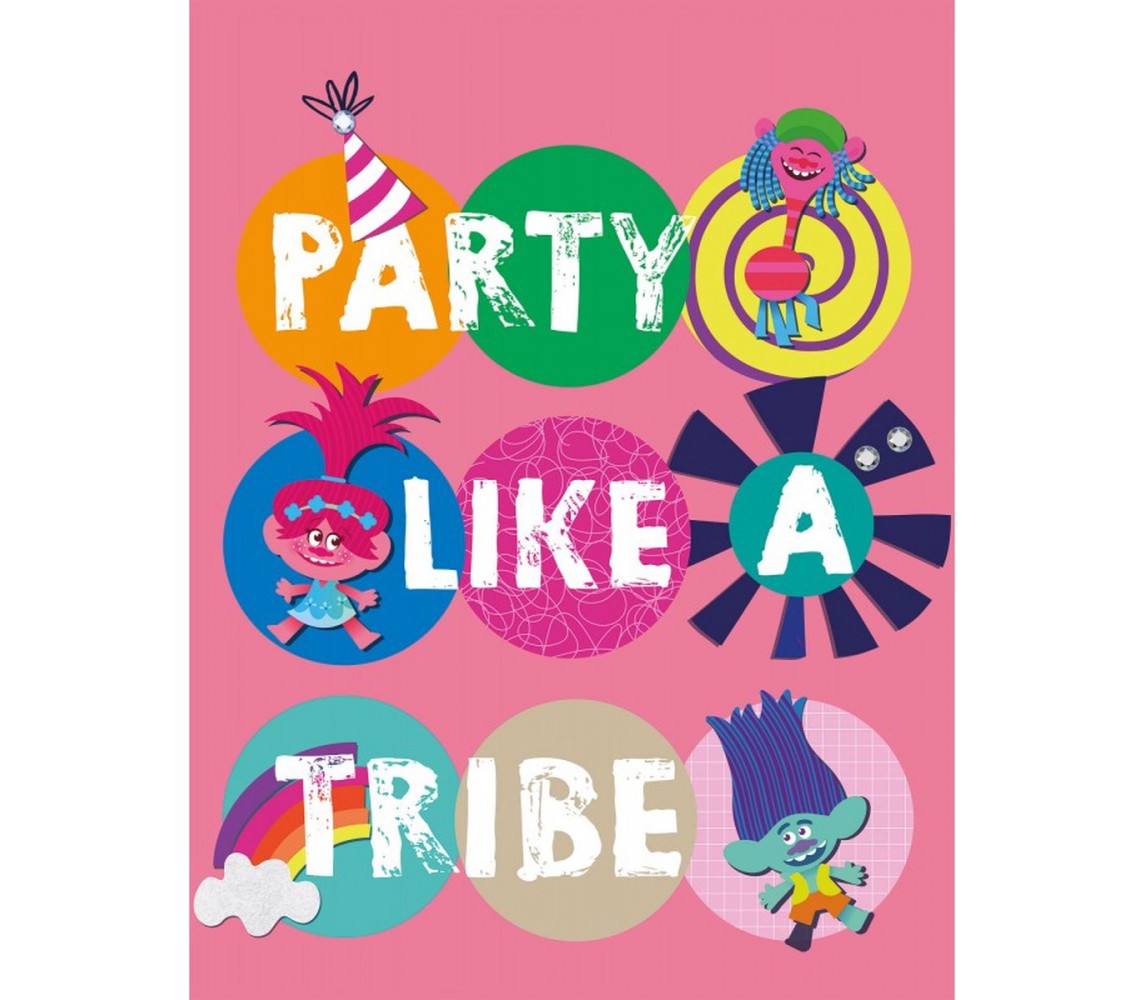 COPERTA Plaid TROLLS WORLD TOUR Party Like a Tribe 150x100 cm ORIGINALE