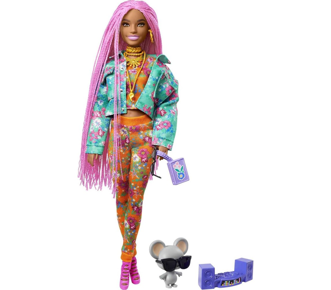 BARBIE EXTRA Bambola con Topo DJ e tanti accessori ORIGINALE Mattel GXF09