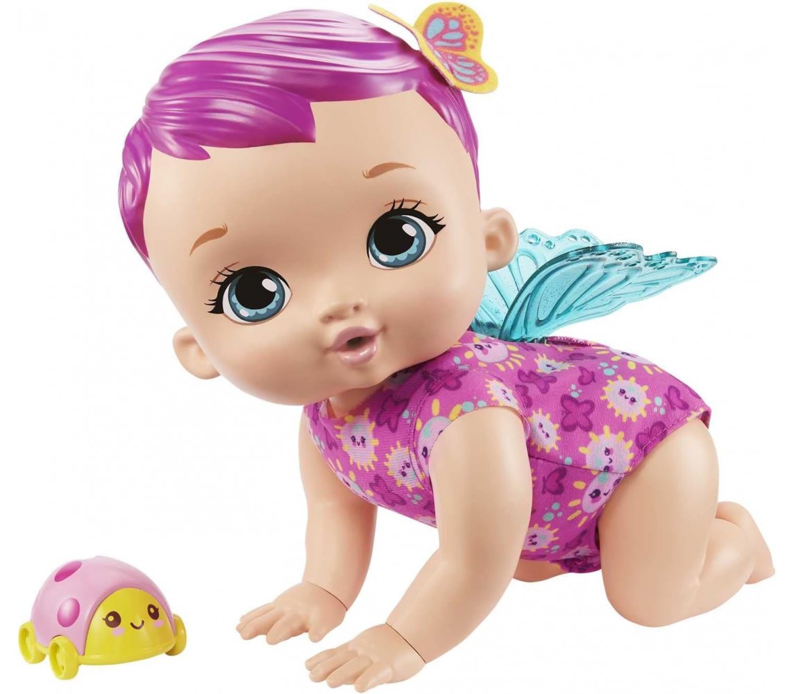 MY GARDEN Doll 30cm BABY BUTTERFLY Interactive with SOUNDS Giggle and Crawl Mattel GYP31