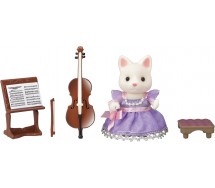 Figure CAT GIRL with VIOLONCELLO Cello Concert SYLVANIAN FAMILIES Epoch 6010