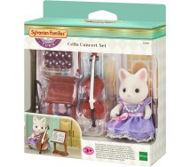 Figure CAT GIRL with VIOLONCELLO Cello Concert SYLVANIAN FAMILIES Epoch 6010