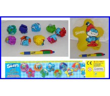 SERIE Set 9 Figure Collezione PUFFI GONFIABILI Cool Things SMURFS INFLATABLES !!