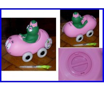 BARBAPAPA Nice PLASTIC MONEY BOX Car with BARBALALLA Original PLASTOYS