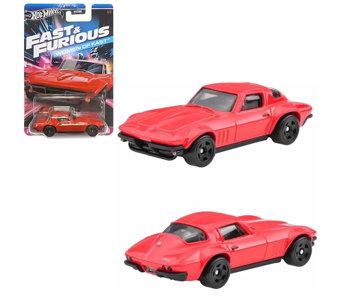 WOMEN of FAST AND FURIOUS Die Cast Car Model CUSTOM CORVETTE STINGRAY COUPE Scale 1:64 6cm HotWheels HRW40