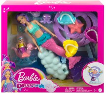 BARBIE DREAMTOPIA SIRENA Bambola 30cm Playset RUOTA MARINA Mattel HLC30