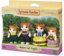 SET 4 Figure Bambole FAMIGLIA GATTO ACERO Maple Cat SYLVANIAN FAMILIES 5290