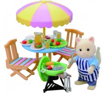Set Box GARDEN BARBECUE Playset with CAT FATHER SYLVANIAN FAMILIES Epoch 4869