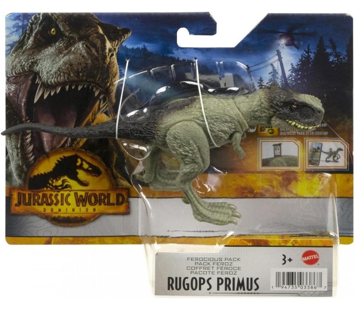 FIGURA Dinosauro RUGOPS PRIMUS Jurassic World DOMINION Ferocious MATTEL HDX28