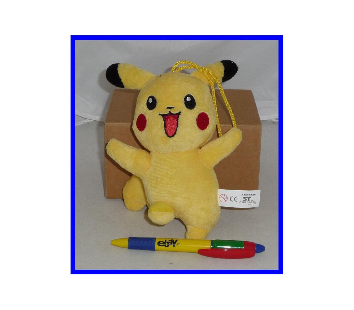 STUPENDO Peluche PIKACHU 20cm con LACCETTO POKEMON Raro INTROVABILE Nuovo IDEA REGALO