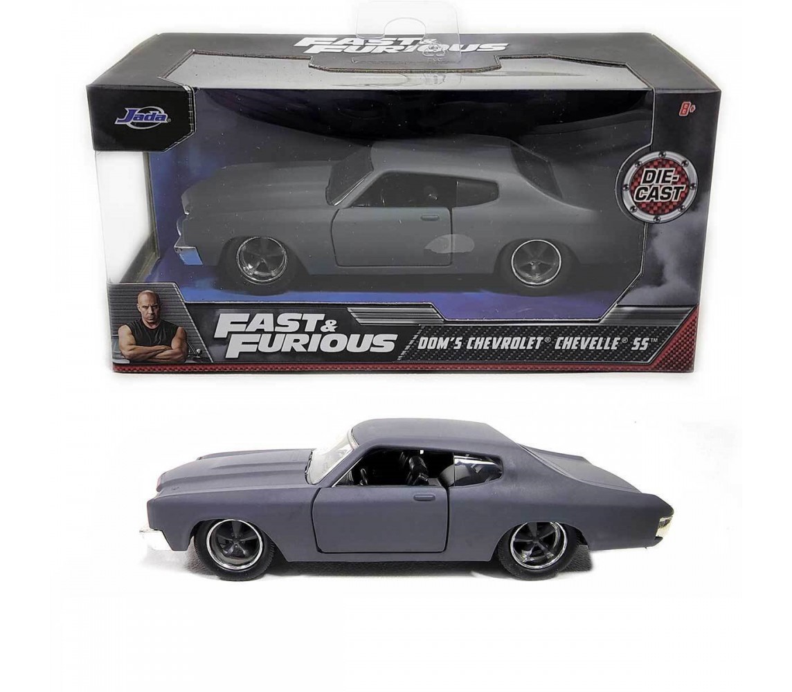 Modello Auto CHEVROLET CHEVELLE Nera OPACA di DOM Fast Furious 1/32 Jada Toys