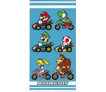 SUPER MARIO 6 PERSONAGGI Telo Mare 70x140cm Cotone Ufficiale Mario Bros Kart