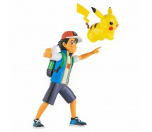 POKEMON Action Figure ASH SACHA and PIKACHU 10cm Battle Figure - Original JAZWARES