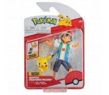 POKEMON Action Figure ASH SACHA and PIKACHU 10cm Battle Figure - Original JAZWARES