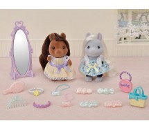 PONY FRIENDS Set Playset 2 Pony Girls SYLVANIAN FAMILIES Epoch 5650