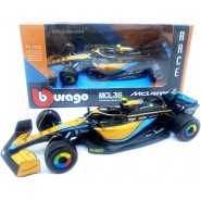 DieCast Model McLAREN MCL36 Formula 1 Car Scale 1/43 15cm Driver LANDO NORRIS Number 4 Original Die Cast Bburago 38063