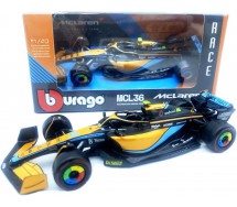 DieCast Model McLAREN MCL36 Formula 1 Car Scale 1/43 15cm Driver LANDO NORRIS Number 4 Original Die Cast Bburago 38063