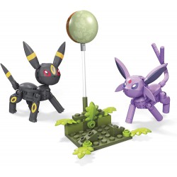 Playset POKEMON Figure 10cm ESPEON e UMBREON 125 Pezzi ORIGINALE Mega Construx Bloks HGC21