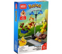 BOX ROTTO Playset POKEMON Fig. 10cm Chimchar e Pikachu 127 Pz. Mega Construx GCN12