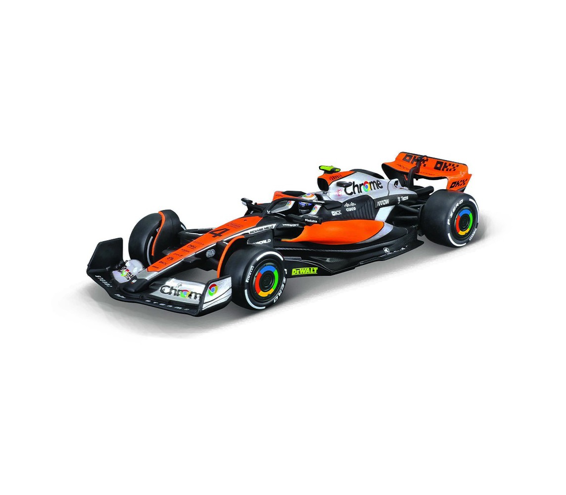 DieCast Model McLAREN MCL60 BRITISH GP 2023 Formula 1 Car Scale 1/43 15cm Driver LANDO NORRIS 4 Die Cast Bburago 38087