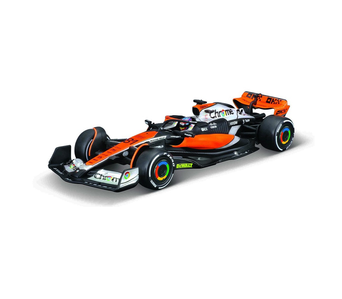 DieCast Model McLAREN MCL60 BRITISH GP 2023 Formula 1 Car Scale 1/43 15cm Driver OSCAR PIASTRI 81 Die Cast Bburago 38087