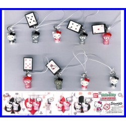 RARO SET 9 Figure HELLO KITTY PLAYING CARDS CARTE POKER Danglers BANDAI GASHAPON