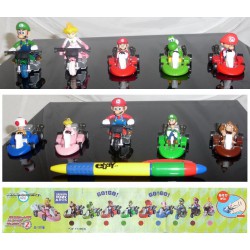 Rare SET 10 Figures with Vehicles SUPER MARIO KART PART 2 Gashapon Tomy JAPAN 2012 Luigi Toad Yoshi Peach