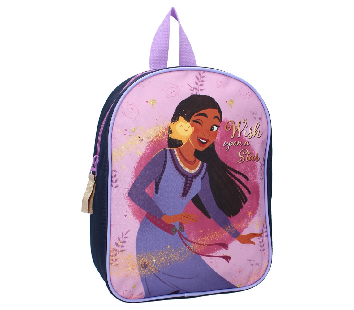 Zaino DISNEY WISH Upon a Star Asha 29x22x9cm Viola Nero Scuola Asilo Sport