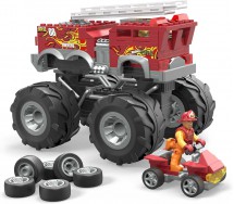 BROKEN PACKAGE MONSTER TRUCKS  5-Alarm MEGA construction set with 284 pieces HOT WHEELS HHD19