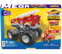 BROKEN PACKAGE MONSTER TRUCKS  5-Alarm MEGA construction set with 284 pieces HOT WHEELS HHD19