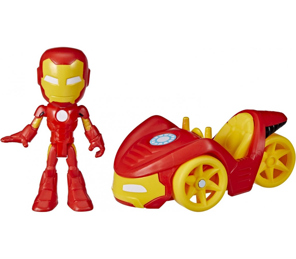 SPIDEY and his Friends Spiderman IRON MAN Iron Racer Vehicle ORIGINAL Hasbro F3992