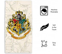 Harry Potter HOGWARTS CREST over MAP Beach Towel 70x140cm ORIGINAL FASHION UK