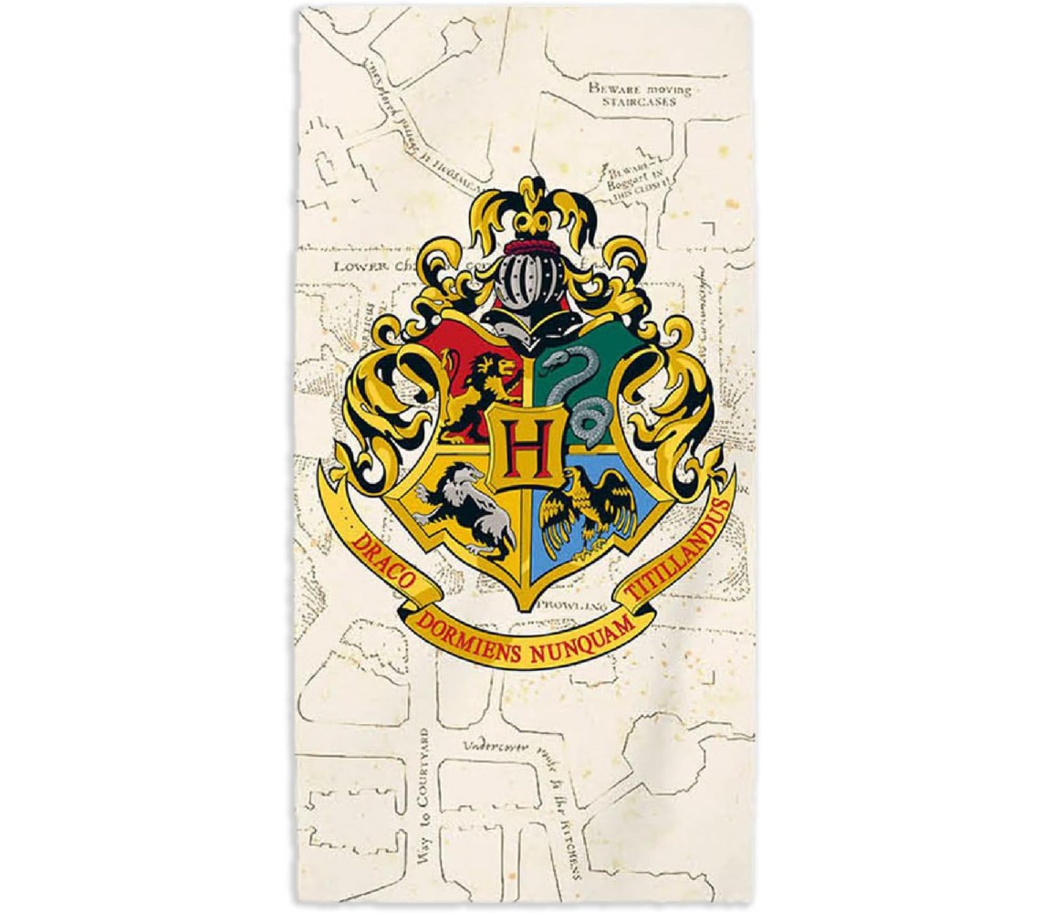 copy of Harry Potter STEMMA DI HOGWARTS Con Stemma delle 4 case Telo Mare Spaggia 70x140cm ORIGINALE Ufficiale HALANTEX