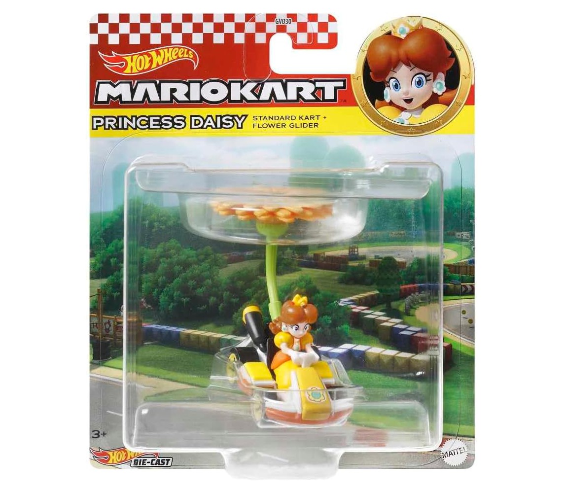 copy of BOX 3 Modelli MARIO KART GLIDER Paracadute BOWSER PEACH TANOOKI 1:64 Hot Wheels
