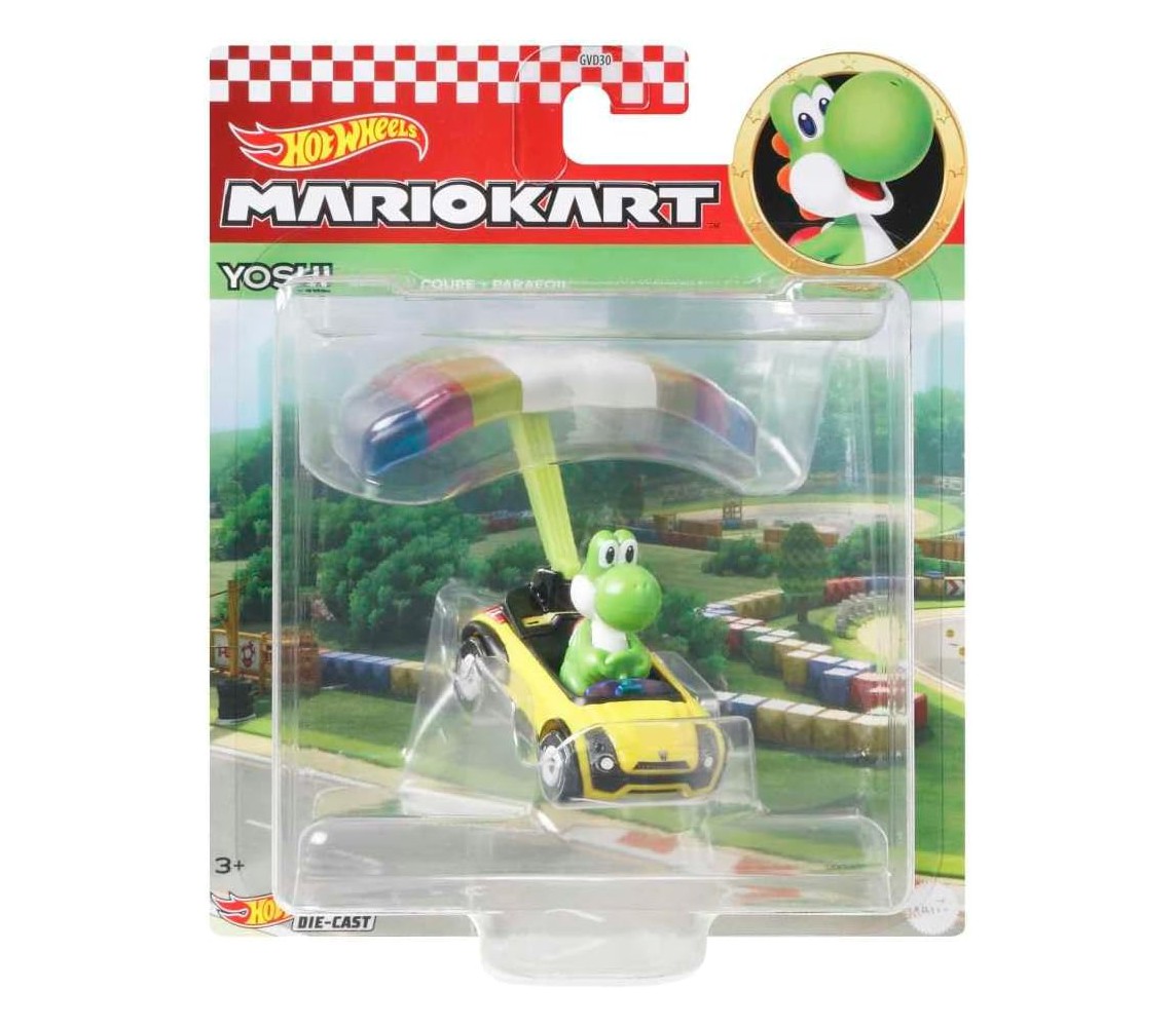 copy of BOX 3 Modelli MARIO KART GLIDER Paracadute BOWSER PEACH TANOOKI 1:64 Hot Wheels