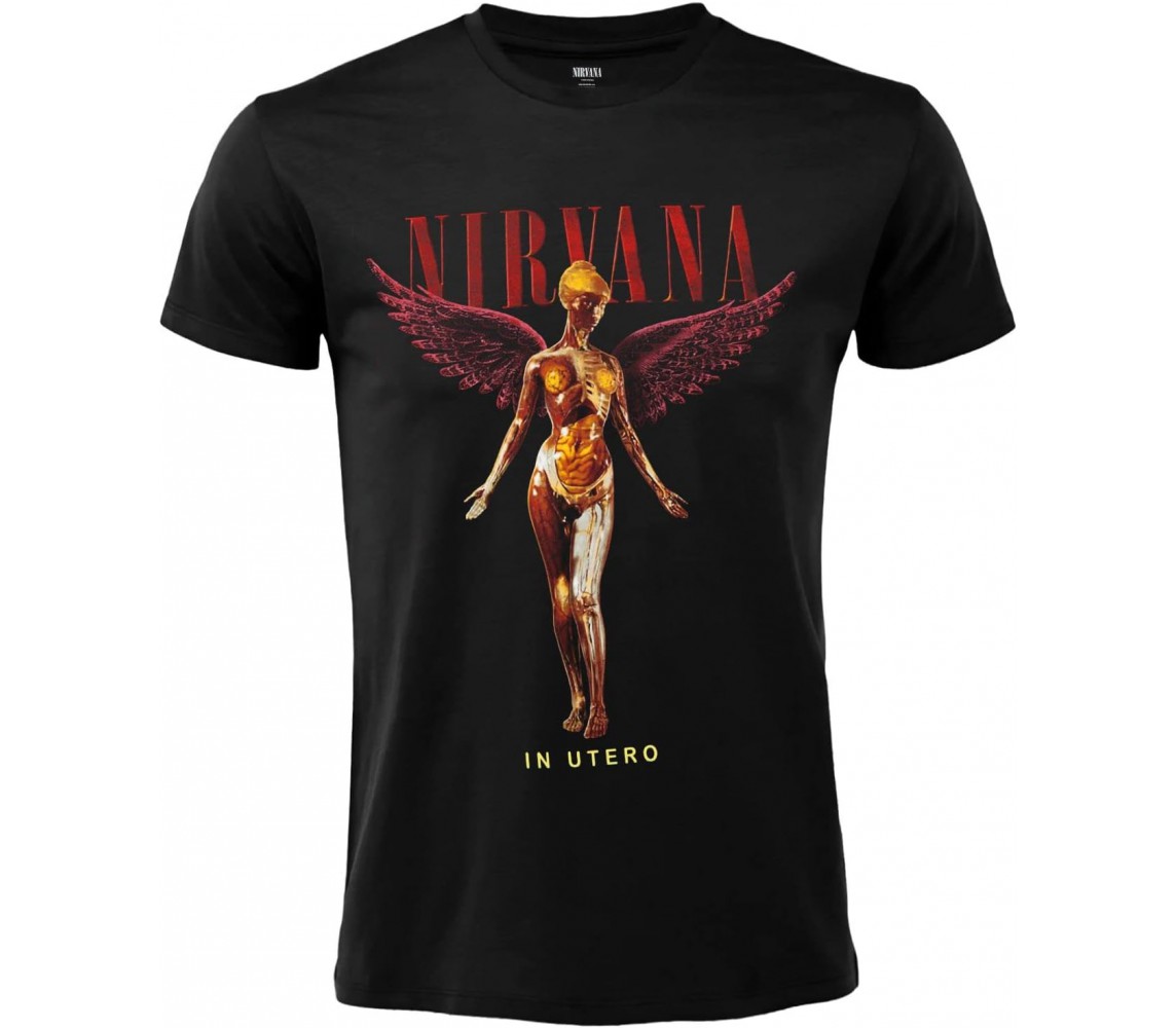NIRVANA In Utero Adult T-Shirt Black Original ROCK MUSIC OFFICIAL Licensed