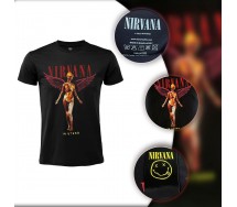 NIRVANA In Utero Adult T-Shirt Black Original ROCK MUSIC OFFICIAL Licensed