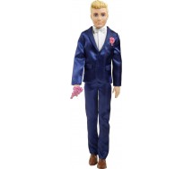 BROKEN PACKAGE Doll KEN Blonde Short Hair Groom Doll Wearing Suit and Shoes with 5 Accessories GTF36 Mattel