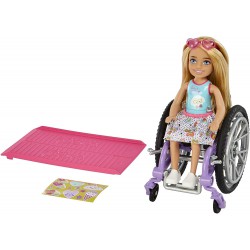 BARBIE Playset CHELSEA con SEDIA A ROTELLE e accessori ORIGINALE Mattel HGP29