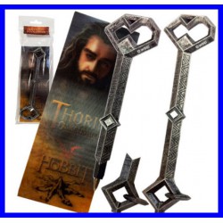 THE HOBBIT Penna e Segnalibro 3D THORIN'S KEY 17cm Noble Bookmark Lenticular NEW