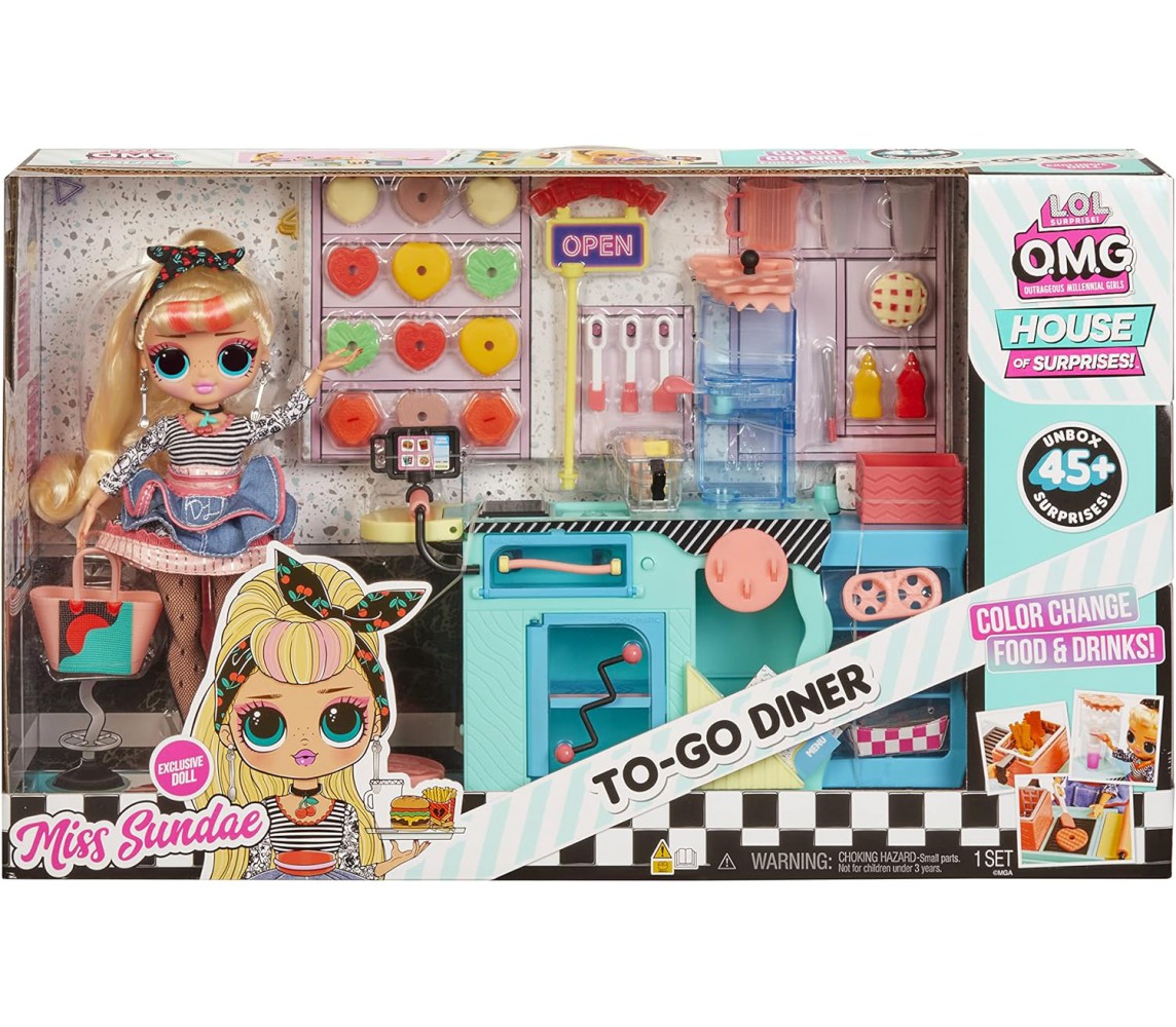 L.O.L. Surprise Playset TO-GO DINER Street Food CUCINA Con Bambola Originale MGA