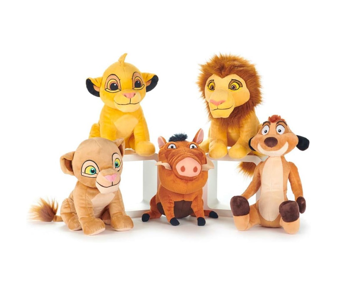 RE LEONE Lion King SET 5 Peluche SIMBA NALA PUMBAA TIMON 30cm ORIGINALE DISNEY