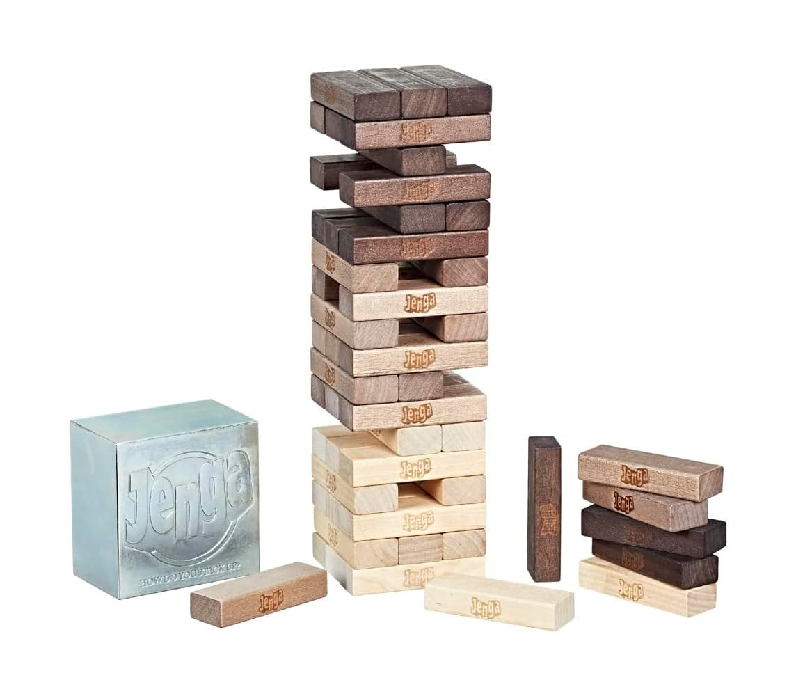 GIOCO JENGA RUSTICO Impila e Scala la Torre per 2-4 Giocatori HASBRO C2314