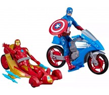 AVENGERS TITAN HERO Playset IRON MAN e CAPITAN AMERICA 2 Figure 30cm con VEICOLI