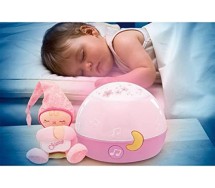 Chicco Goodnight Stars Pink Baby Night Light Projector Light and Relaxing Music and Soft Removable Plush Toy