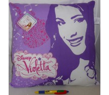 VIOLETTA CUSCINO Quadrato Viola 38x38cm Originale Ufficiale DISNEY