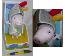 PEPPA PIG Peluche SIR GEORGE CAVALIERE Knight 23cm PARLANTE Box Originale NUOVO