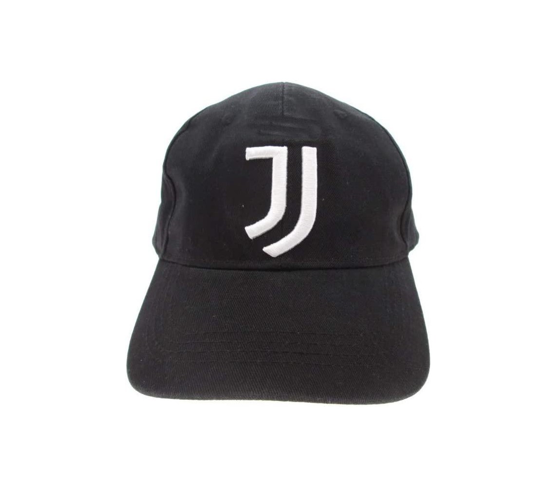 JUVENTUS JJ Cappello Berretto Nero LOGO CUCITO Bianco UFFICIALE Nuovo MISURA ADULTO